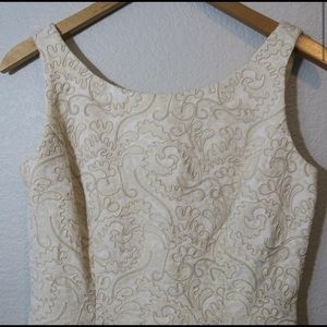 Carmen Marc Valvo floral embroidered dress